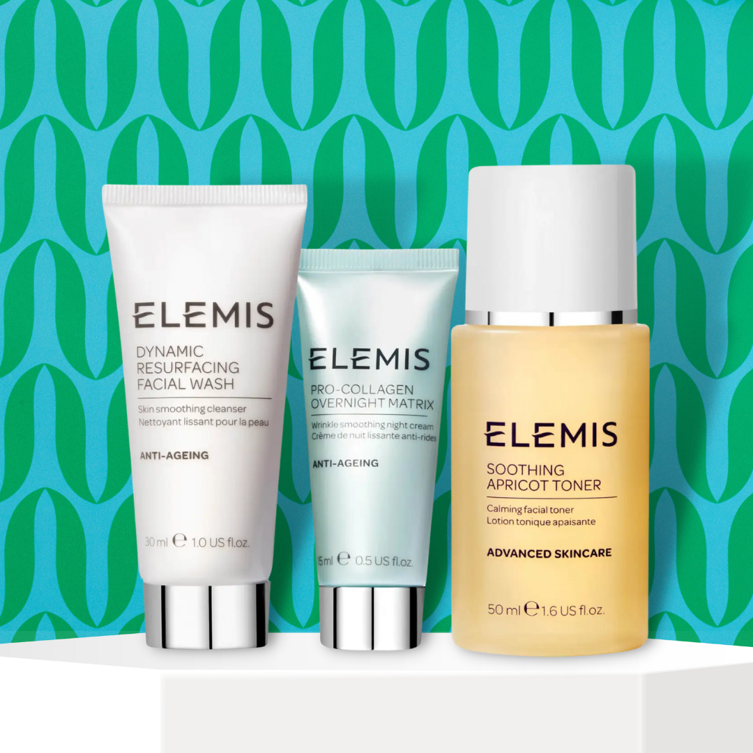 購物滿HK$1,200即送<br>骨膠原晚間護膚套裝<br>(價值 HK$880)*<br><br><span style="font-size:13px;">套裝包含: <br>骨膠原全效修復晚霜15ml<br>煥膚亮肌潔面乳30ml<br>杏桃抗敏爽膚水50ml<br><br>*優惠只適用於ELEMIS香港官網。<br>數量有限,送完即止,受條款及細則約束。<br></span>