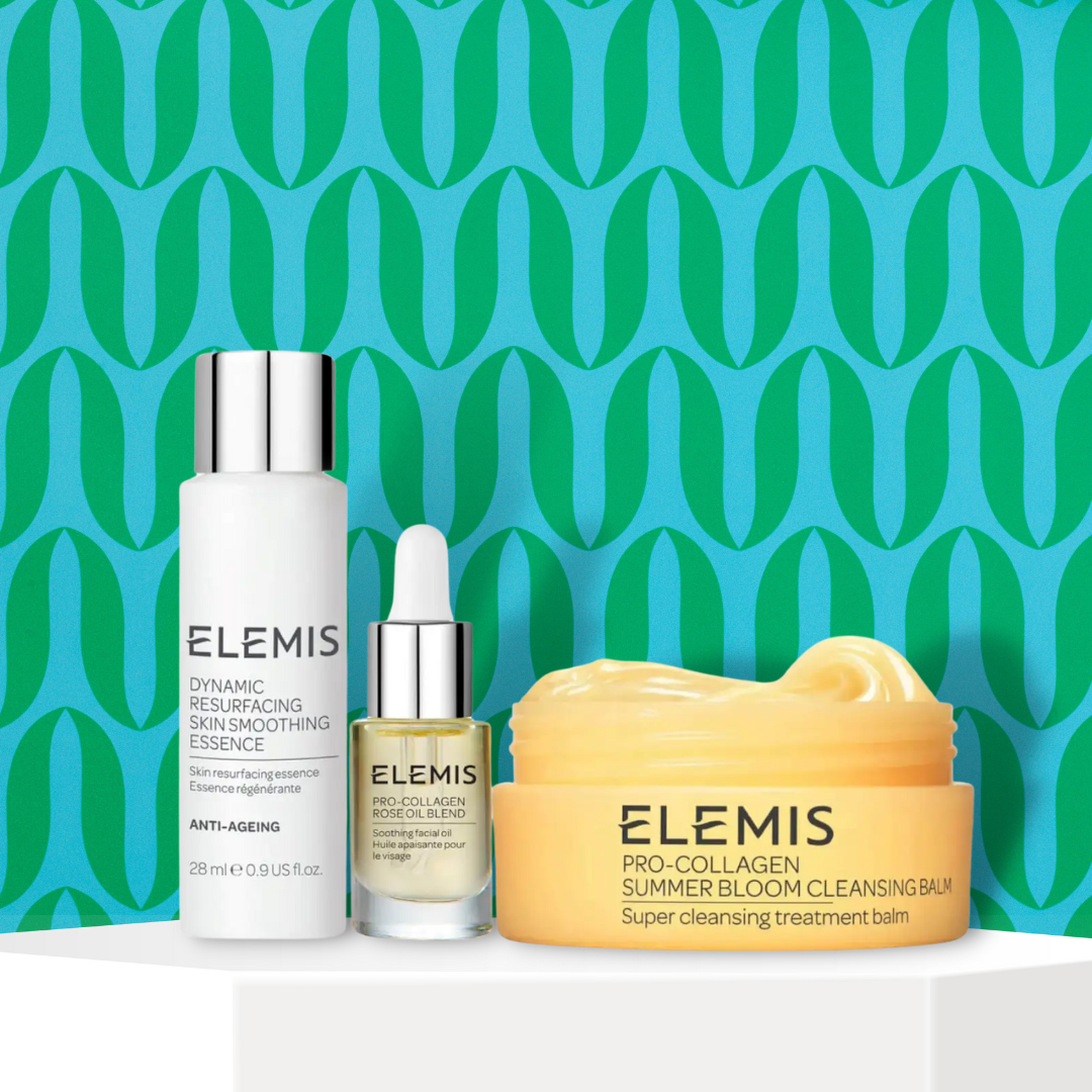 購物滿HK$1,500即送<br>骨膠原水潤肌膚套裝<br>(價值HK$880)*<br><br><span style="font-size:13px;">套裝包含: <br>煥膚亮肌柔膚水28ml<br>骨膠原海洋精華油5ml<br>骨膠原夏日香氣卸妝膏50g<br><br>*優惠只適用於ELEMIS香港官網。<br>數量有限,送完即止,受條款及細則約束。<br></span>